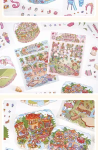 Autocollants de scène de chat mignon pour le scrapbooking DIY 3D miniature