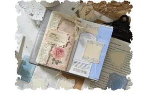 Artistic embossed floral memo pads for journaling and scrapbook decoration set 30pcs.