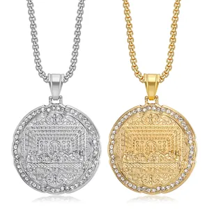 Collar con Colgante de La Última Cena de Acero Inoxidable Hip Hop Chapado en Oro Joyería Religiosa para Hombre Mujer