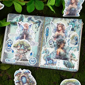 Fairy and butterfly themed decorative sticker set for DIY scrapbooking and journals