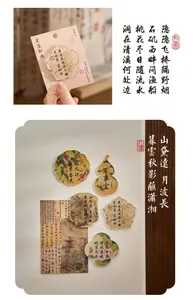 Gedetailleerde weergave van vintage Chinese stijl acryl koelkastmagneten met kalligrafie