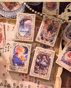 Cartes à jouer d'illustration vintage avec les personnages du Petit Prince et d'Alice