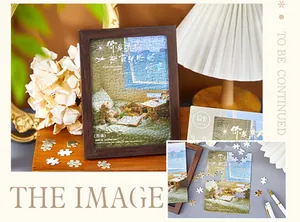 Ästhetisches Puzzle im Ins-Stil mit Landschaft als Dekoration und kreative Geschenkidee