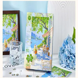 Detailansicht der ästhetischen Landschafts-Puzzle-Geschenkbox-Verpackung