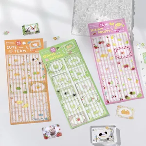 Cute Salt Style 3D Epoxy Photo Frame DIY Journaling Stickers Glitter PET Material Decor Decals For Scrapbooking Phone Case Decoration