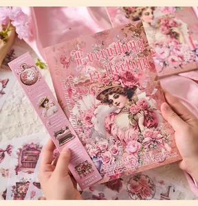 Vintage girl themed DIY sticker book with floral Victorian illustrations