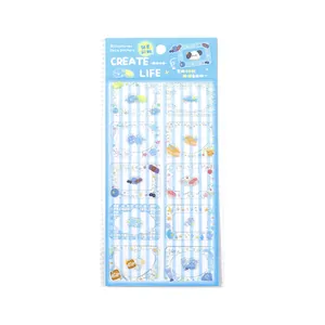 Cardlover cute blue PET crystal frame deco stickers sheet for DIY scrapbooking journal decoration