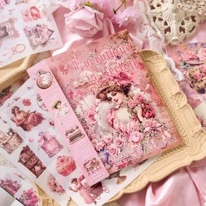 Vintage Victorian girl stickers set for DIY journaling and scrapbooking decor