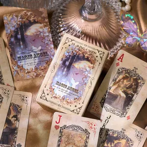 Cartes à Jouer Illustration Vintage Magic Angel Little Prince Alice Nezha Papier Cœur Bleu Poker pour Jeux de Fête