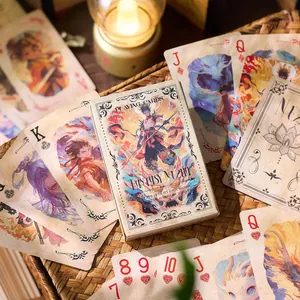Jeu de cartes à jouer illustration fantastique rétro sur tapis