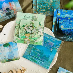 Acryl koelkastmagneten set met beroemde olieverfschilderijen zoals de Sterrennacht