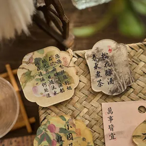 Traditionele Chinese kalligrafie acryl magneten met landschap en poëzie kunstwerken