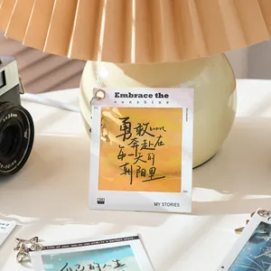 Artistic PET reversal film keychain with inspirational quote for bag and backpack decor