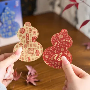 Traditionele kalebasvormige acryl koelkastmagneten met Chinese zegentekens, set van 2