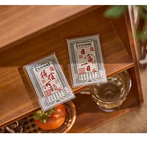 Macro detail of traditional Chinese style acrylic fridge magnets with banknote design
