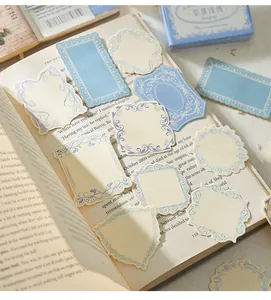 Close-up of ornate relief style scrapbooking paper with blue vintage borders.