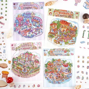 Autocollants mignons de série de rêve de chat de bande dessinée pour le scrapbooking DIY