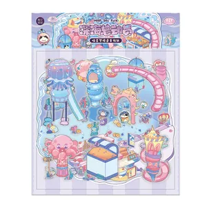 Autocollants de chat kawaii sur le thème du parc marin pour le scrapbooking DIY