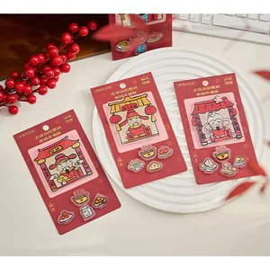 Set chinesischer Neujahrs-Kühlschrankmagnete aus Acryl mit dem Gott des Reichtums.