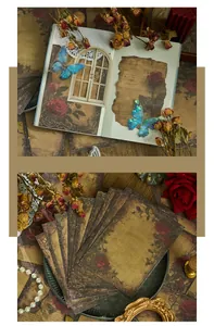 Vintage decorative scrapbooking paper with retro rose floral patterns