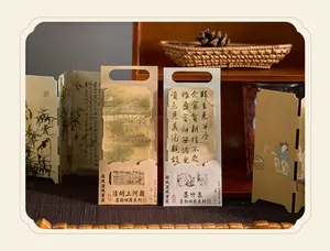 Vintage Chinese art bookmarks set featuring traditional landscape and ink bamboo paintings