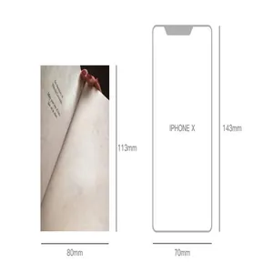 Σύγκριση μεγέθους σημειωματάριου NOTEFOR 113x80mm έναντι της κλίμακας του iPhone X