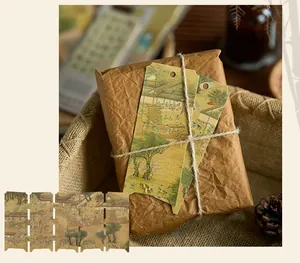 Detailed macro view of vintage Chinese style bookmarks with traditional landscape art