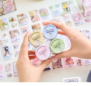 Close-up of four salt sweet soda series washi tape rolls for DIY scrapbooking journal