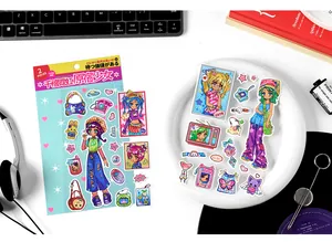 Süße Y2K Harajuku Mädchen Aufkleber für Journal Deko, Millennium Neon Serie Detailansicht