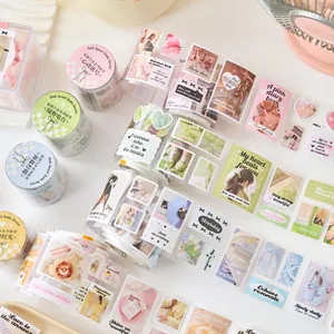 Korean Ins Style Salt Sweet Soda Series Decorative Tape Copperplate Paper Scrapbooking Stickers For DIY Hand Account Art