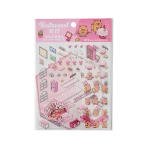 Cute Capybara themed DIY restaurant sticker set for scrapbooking and creative journaling