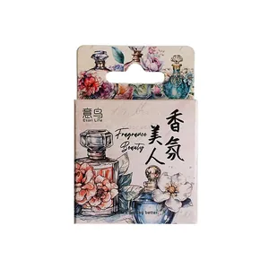Etori Fragrance Beauty Vintage Boxed Stickers Set for Scrapbooking and DIY Crafts Decoration