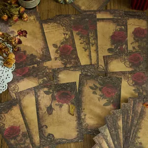 Vintage botanical rose floral scrapbooking material paper for DIY journal decoration