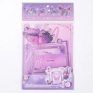 SIMNO Purple Butterfly acrylic rotating card frame for desktop decoration display