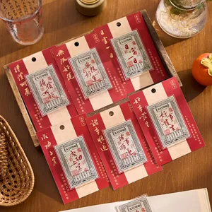 Traditional Chinese style acrylic fridge magnets with auspicious blessing calligraphy