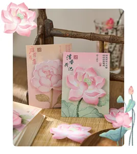 Lotus flower shaped sticky notes detailed macro view