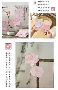 Floral shaped sticky notes in delicate pink lotus and peony designs for elegant journaling