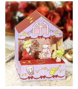 Handgefertigtes Dora's Wonderland 3D-Papierhaus-Bastelset DIY-Miniaturmodell für Kinder