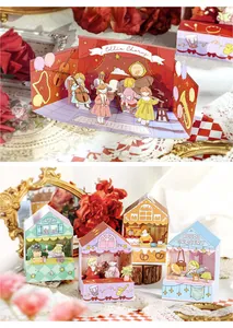 DIY Miniatur-Papierhaus-Bausatz mit süßer Illustration