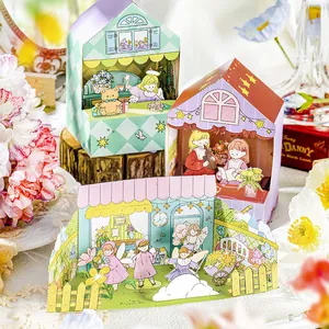 DIY 3D Papiermodell Haus Bausatz Dora's Wunderland Serie Miniatur Lebensmittelladen Bäckerei Garten Chorus Handwerk Puzzle Spielzeug für Studenten
