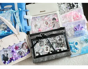DIY ita bag accessory kit with multi-colored windows and anime badges