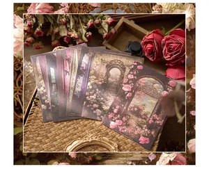 Fogli di carta vintage per scrapbooking con motivi di rose