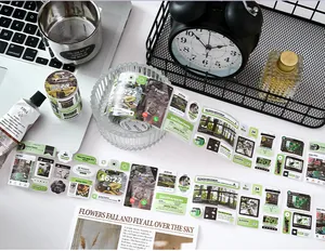 Korean ins style decorative sticker tape with social media UI design for DIY scrapbooking