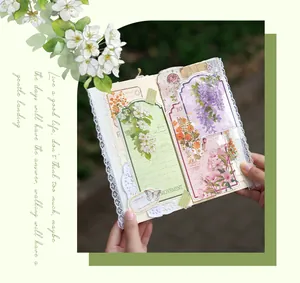 Detail view of the floral illustration notepad from the Flowers Under the Window series
