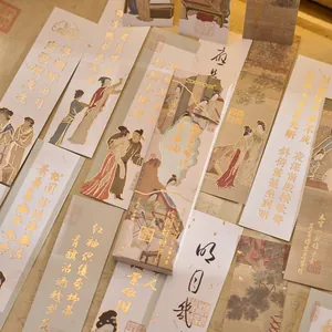Zaomo traditionele Chinese stijl bladgoud bladwijzer set met illustratie