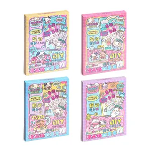 DIY Quiet Cartoon Sticker Book Creative Comic Grid Journal Notebook Set With Tweezers Handmade Material Educational Craft Toy For Girls