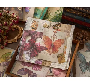 Set di carta scrapbooking farfalla vintage per decorazione di diari artistici e collage