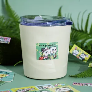 Cute cartoon panda stickers for DIY scrapbooking, notebook decoration, and art journals