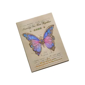 Blocco di carta scrapbooking retrò Fantasy Sea Tour da 60 fogli con farfalla.