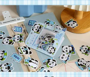 Variedad de lindos adhesivos de panda para decoración de álbumes de recortes y diario